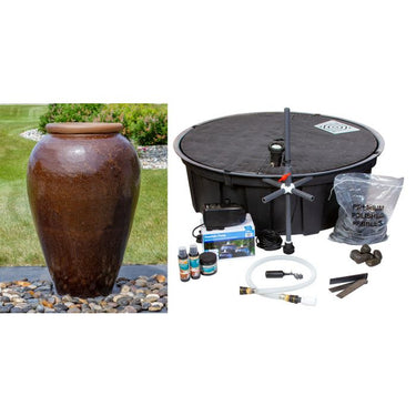 Tuscany FNT40756 Ceramic Triple Vase Complete Fountain Kit Vase Fountain Blue Thumb